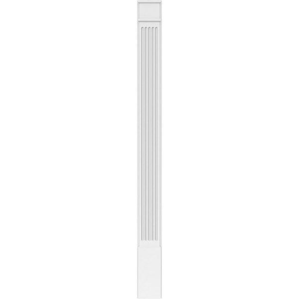 Ekena Millwork Fluted PVC Pilaster w/Decorative Capital & Base, 8"W x 96"H x 2"P - PILP08X096FL02-2