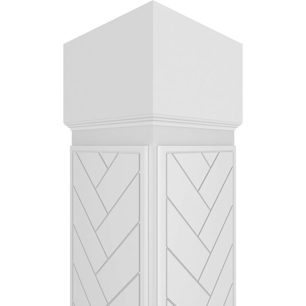 Ekena Millwork Craftsman Classic Square Non-Tapered Herringbone Modern Fretwork Column - CC0808ENHBDCSCS
