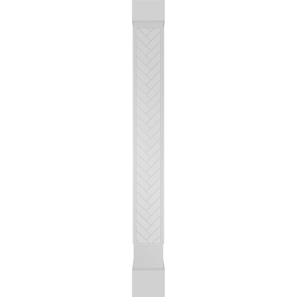 Ekena Millwork Craftsman Classic Square Non-Tapered Herringbone Modern Fretwork Column - CC0808ENHBDCSCS