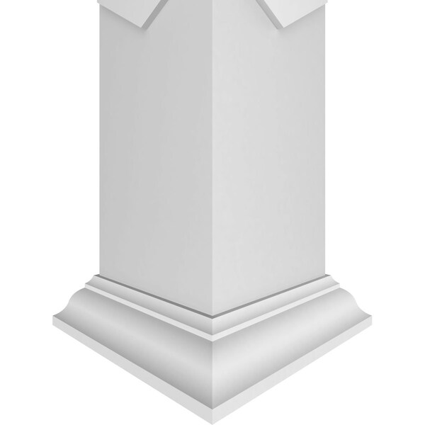 Ekena Millwork Craftsman Classic Square Non-Tapered Chevron Modern Fretwork Column w/ Crown Capital & Crown Base - CC1208ENCVDCRCR