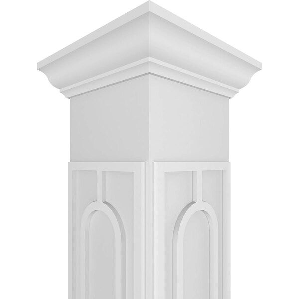 Ekena Millwork Craftsman Classic Square Non-Tapered Calico Fretwork Column w/ Crown Capital & Crown Base - CC1210ENCLOCRCR