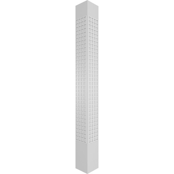 Ekena Millwork Craftsman Classic Square Non-Tapered Manchester Fretwork Column w/ Standard Capital & Standard Base - CC0809ENMNCCSCS