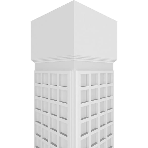 Ekena Millwork Craftsman Classic Square Non-Tapered Manchester Fretwork Column w/ Standard Capital & Standard Base - CC0809ENMNCCSCS