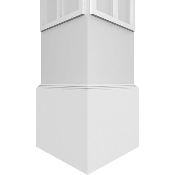 Ekena Millwork Craftsman Classic Square Non-Tapered Cedar Park Fretwork Column w/ Standard Capital & Standard Base - CC0810ENCRPCSCS