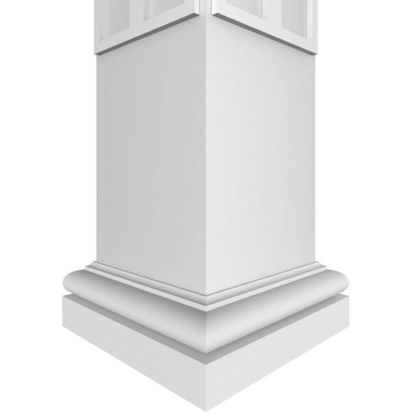 Ekena Millwork Craftsman Classic Square Non-Tapered Nouveau Fretwork Column w/ Tuscan Capital & Tuscan Base - CC1208ENNVUTUTU