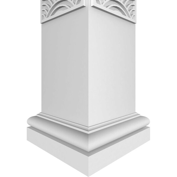Ekena Millwork Craftsman Classic Square Non-Tapered Art Deco Fretwork Column w/ Tuscan Capital & Tuscan Base - CC1210ENARDTUTU