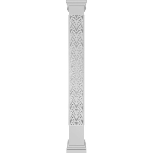 Ekena Millwork Craftsman Classic Square Non-Tapered Art Deco Fretwork Column w/ Tuscan Capital & Tuscan Base - CC1210ENARDTUTU
