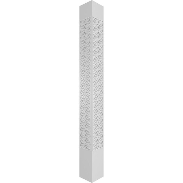 Ekena Millwork Craftsman Classic Square Non-Tapered Art Deco Fretwork Column w/ Tuscan Capital & Tuscan Base - CC1210ENARDTUTU