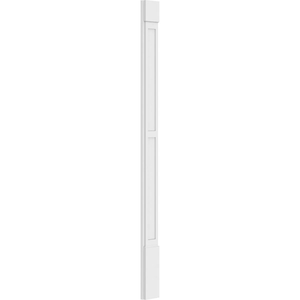 Ekena Millwork Two Equal Flat Panel PVC Pilaster w/Standard Capital & Base, 7W x 96H x 2P, PR - PILP07X096DFP01-2