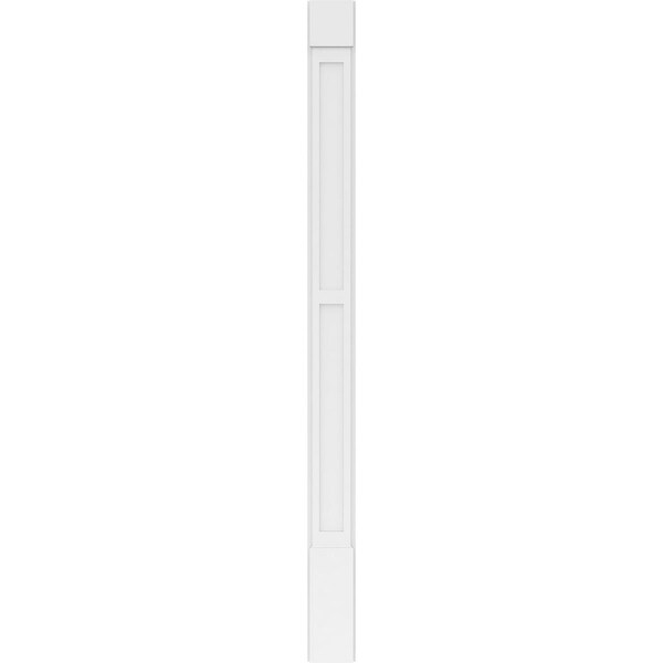 Ekena Millwork Two Equal Flat Panel PVC Pilaster w/Standard Capital & Base, 7W x 96H x 2P, PR - PILP07X096DFP01-2