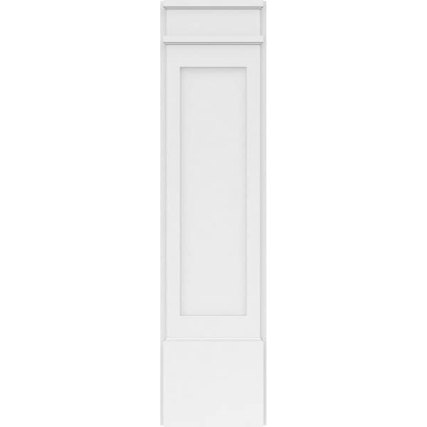 Ekena Millwork Flat Panel PVC Pilaster w/Decorative Capital & Base, 12W x 48H x 2P, PR - PILP12X048FP02-2