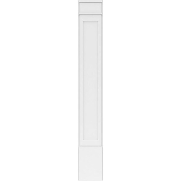 Ekena Millwork Flat Panel PVC Pilaster w/Decorative Capital & Base, 10"W x 72"H x 2"P - PILP10X072FP02-2
