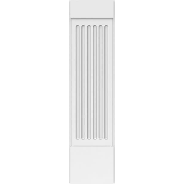 Ekena Millwork Fluted PVC Pilaster w/Standard Capital & Base, 12"W x 48"H x 2"P - PILP12X048FL01-2