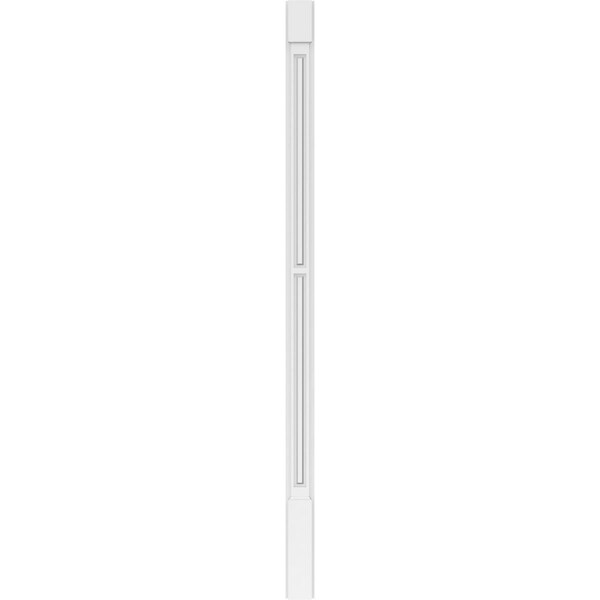 Ekena Millwork Two Equal Raised Panel PVC Pilaster w/Standard Capital & Base, 4W x 82H x 2P, PR - PILP04X082DRP01-2