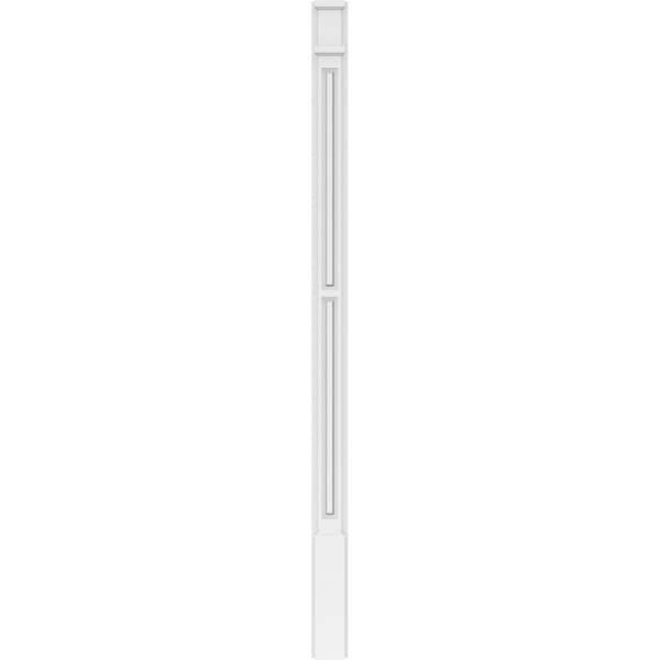 Ekena Millwork Two Equal Raised Panel PVC Pilaster w/Decorative Capital & Base, 4"W x 72"H x 2"P - PILP04X072DRP02-2