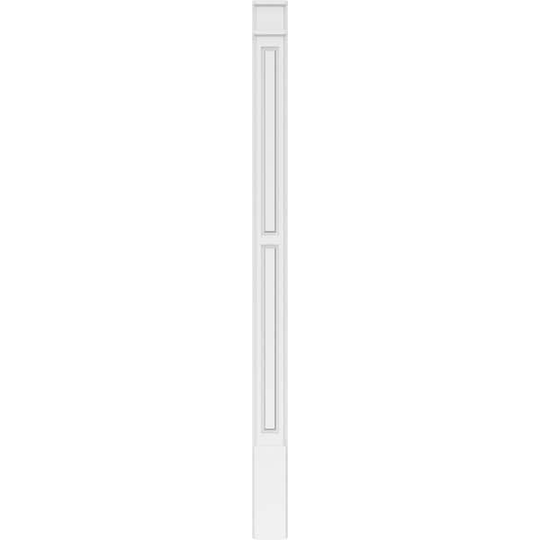 Ekena Millwork Two Equal Raised Panel PVC Pilaster w/Decorative Capital & Base, 6"W x 90"H x 2"P - PILP06X090DRP02-2