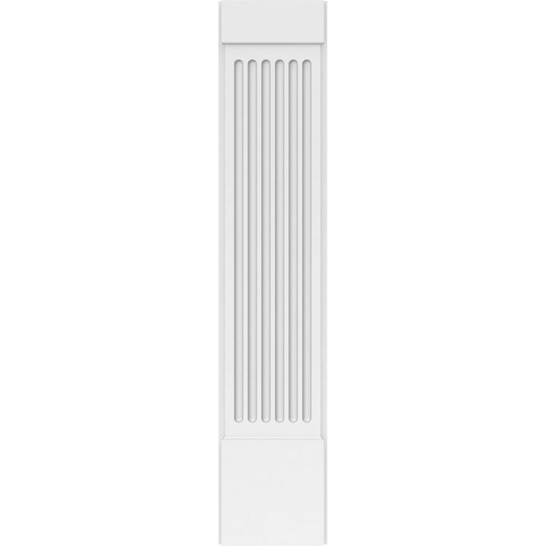 Ekena Millwork Fluted PVC Pilaster w/Standard Capital & Base, 12"W x 60"H x 2"P - PILP12X060FL01-2