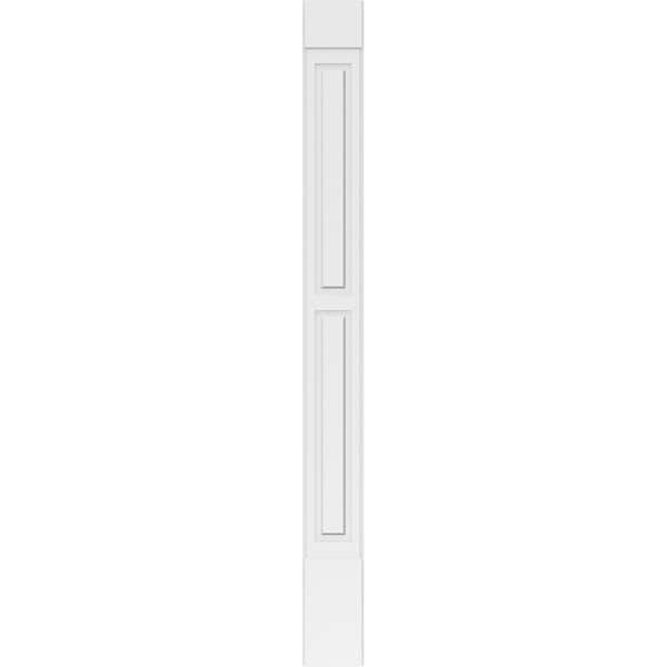 Ekena Millwork Two Equal Raised Panel PVC Pilaster w/Standard Capital & Base, 10"W x 108"H x 2"P - PILP10X108DRP01-2