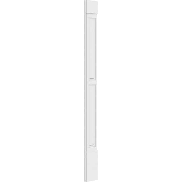 Ekena Millwork Two Equal Raised Panel PVC Pilaster w/Standard Capital & Base, 10"W x 108"H x 2"P - PILP10X108DRP01-2
