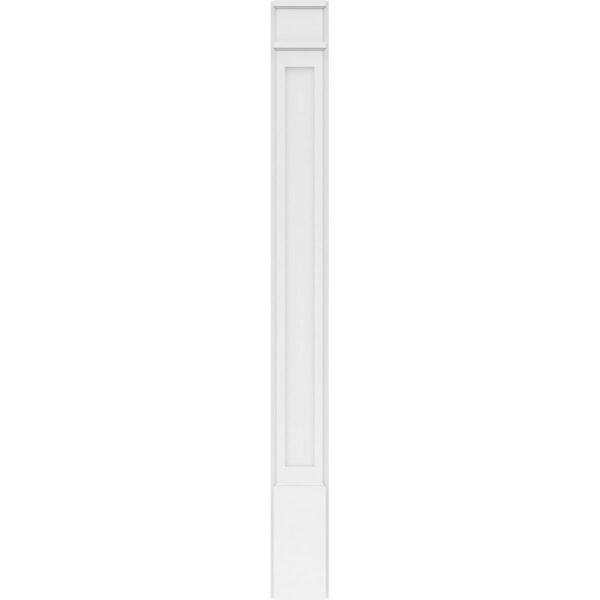 Ekena Millwork Flat Panel PVC Pilaster w/Decorative Capital & Base, 7W x 72H x 2P, PR - PILP07X072FP02-2