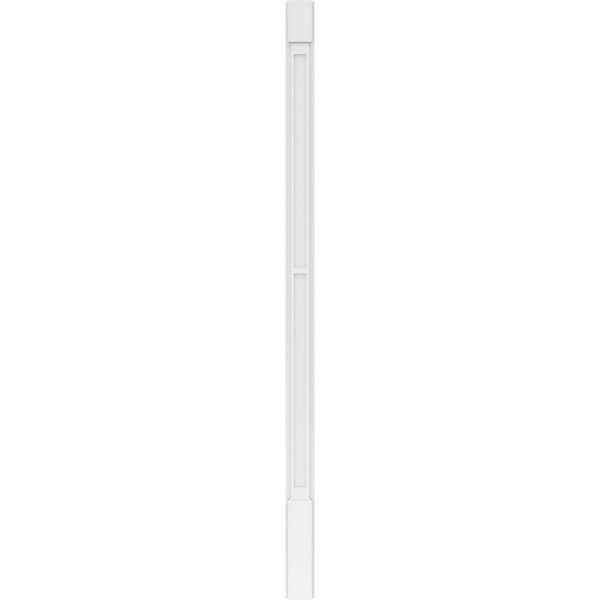 Ekena Millwork Two Equal Flat Panel PVC Pilaster w/Standard Capital & Base, 4"W x 82"H x 2"P - PILP04X082DFP01-2