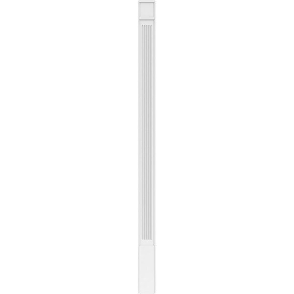 Ekena Millwork Fluted PVC Pilaster w/Decorative Capital & Base, 6"W x 102"H x 2"P - PILP06X102FL02-2