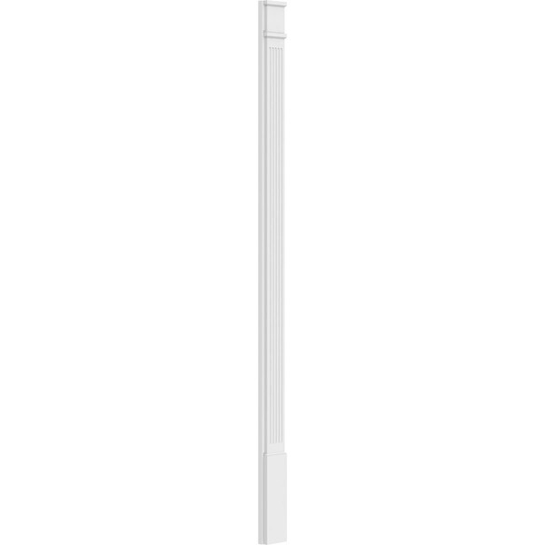 Ekena Millwork Fluted PVC Pilaster w/Decorative Capital & Base, 6"W x 102"H x 2"P - PILP06X102FL02-2