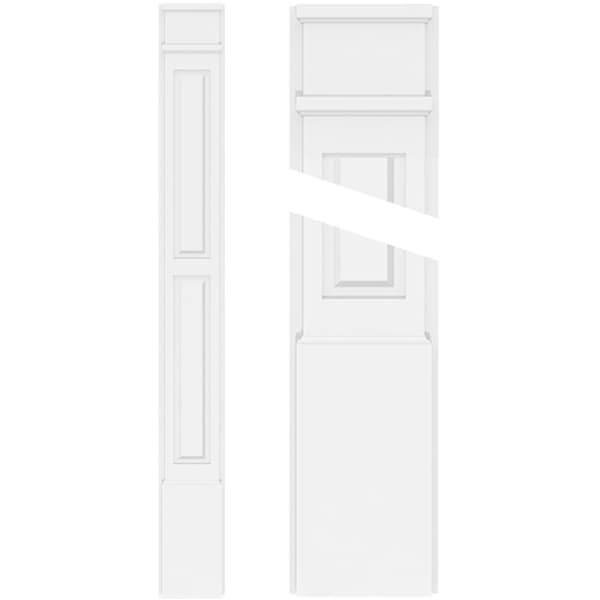 Ekena Millwork Two Equal Raised Panel PVC Pilaster w/Decorative Capital & Base, 7"W x 72"H x 2"P - PILP07X072DRP02-2