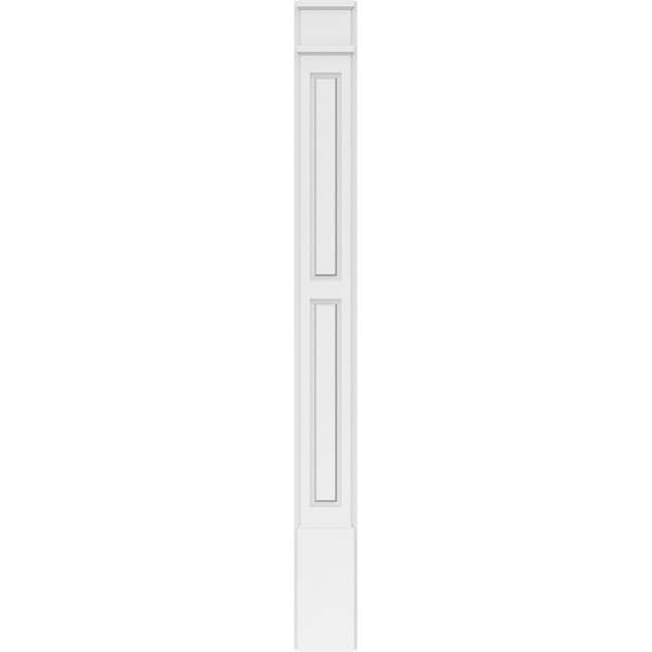 Ekena Millwork Two Equal Raised Panel PVC Pilaster w/Decorative Capital & Base, 7"W x 72"H x 2"P - PILP07X072DRP02-2