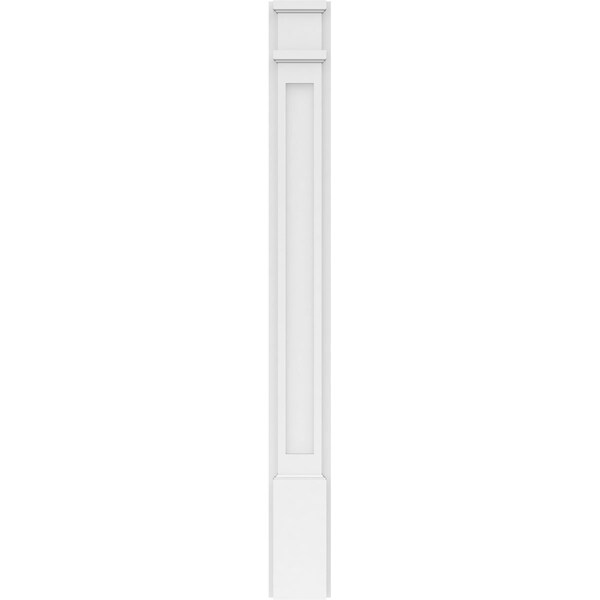 Ekena Millwork Flat Panel PVC Pilaster w/Decorative Capital & Base, 5"W x 48"H x 2"P - PILP05X048FP02-2