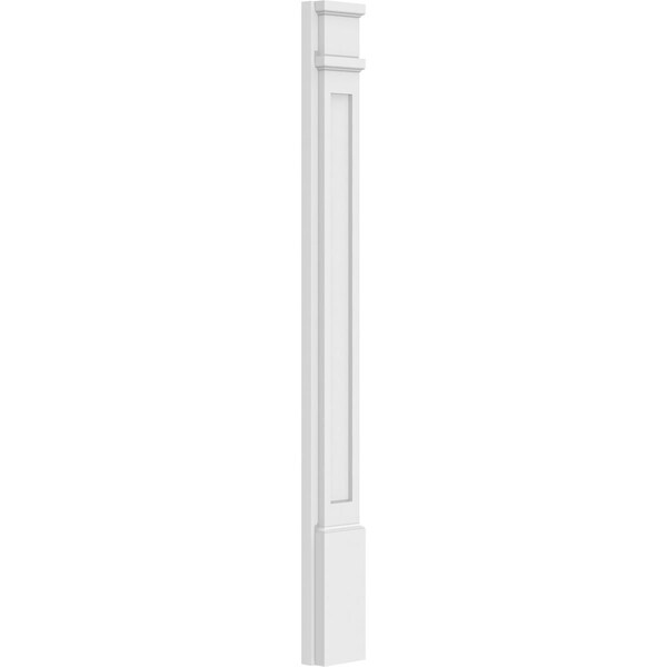 Ekena Millwork Flat Panel PVC Pilaster w/Decorative Capital & Base, 5"W x 48"H x 2"P - PILP05X048FP02-2