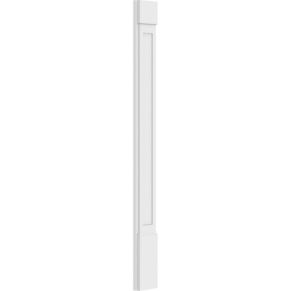Ekena Millwork Flat Panel PVC Pilaster w/Standard Capital & Base, 7"W x 72"H x 2"P - PILP07X072FP01-2