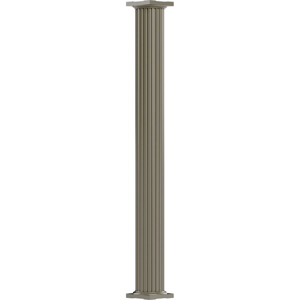 Ekena Millwork 10" x 8' Endura-Aluminum Column, Round Shaft (For Post Wrap Installation), Non-Tapered, FLuted - EA1008RNFSDTUTU