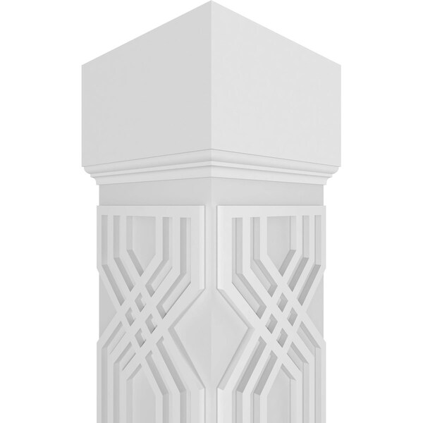 Ekena Millwork Craftsman Classic Square Non-Tapered Atlas Fretwork Column w/ Mission Capital & Mission Base - CC1208ENATLMIMI