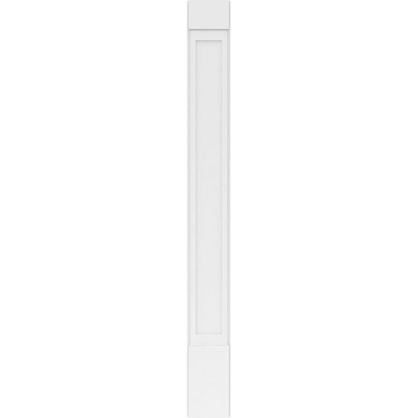 Ekena Millwork Flat Panel PVC Pilaster w/Standard Capital & Base, 10"W x 96"H x 2"P - PILP10X096FP01-2