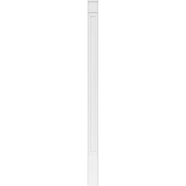 Ekena Millwork Flat Panel PVC Pilaster w/Decorative Capital & Base, 6"W x 102"H x 2"P - PILP06X102FP02-2