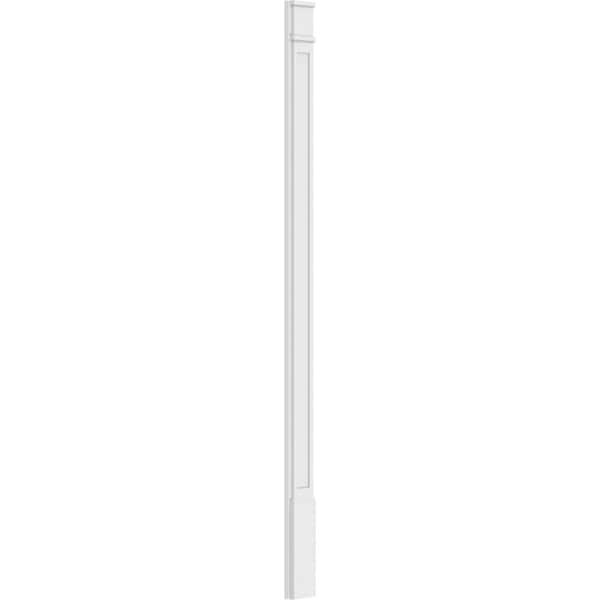 Ekena Millwork Flat Panel PVC Pilaster w/Decorative Capital & Base, 6"W x 102"H x 2"P - PILP06X102FP02-2