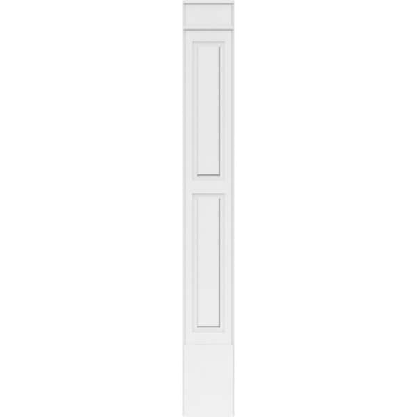 Ekena Millwork Two Equal Raised Panel PVC Pilaster w/Decorative Capital & Base, 12W x 96H x 2P, PR - PILP12X096DRP02-2