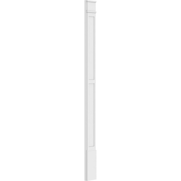 Ekena Millwork Two Equal Flat Panel PVC Pilaster w/Decorative Capital & Base, 8W x 102H x 2P, PR - PILP08X102DFP02-2