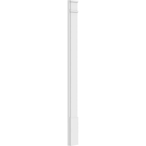 Ekena Millwork Plain PVC Pilaster w/Decorative Capital & Base, 6"W x 72"H x 2"P - PILP06X072SM02-2