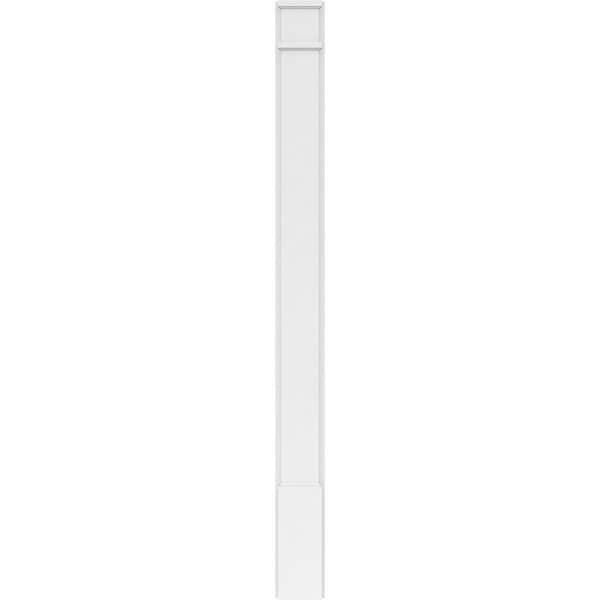 Ekena Millwork Plain PVC Pilaster w/Decorative Capital & Base, 6"W x 72"H x 2"P - PILP06X072SM02-2