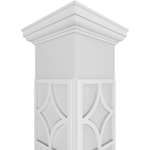 Ekena Millwork Craftsman Classic Square Non-Tapered Magnolia Fretwork Column w/ Tuscan Capital & Tuscan Base - CC0810ENMGLTUTU
