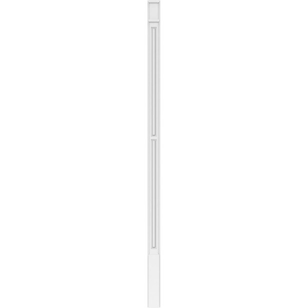 Ekena Millwork Two Equal Raised Panel PVC Pilaster w/Decorative Capital & Base, 4"W x 96"H x 2"P - PILP04X096DRP02-2