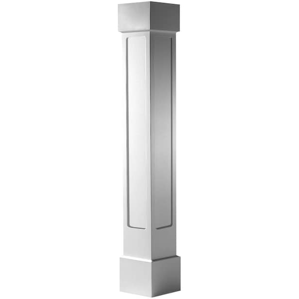 Ekena Millwork Craftsman Classic Square Non-Tapered Recessed Panel Column w/ Standard Capital & Standard Base - EC1009ENMSTST