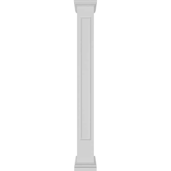 Ekena Millwork Craftsman Classic Square Non-Tapered, Raised Panel PVC Column, Tuscan Capital & Tuscan Base - CC1209ENRTUTU