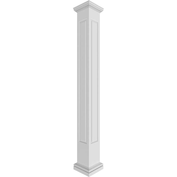 Ekena Millwork Craftsman Classic Square Non-Tapered, Raised Panel PVC Column, Tuscan Capital & Tuscan Base - CC1209ENRTUTU