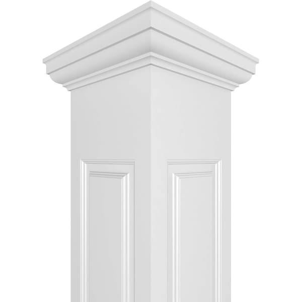 Ekena Millwork Craftsman Classic Square Non-Tapered, Raised Panel PVC Column, Tuscan Capital & Tuscan Base - CC1209ENRTUTU