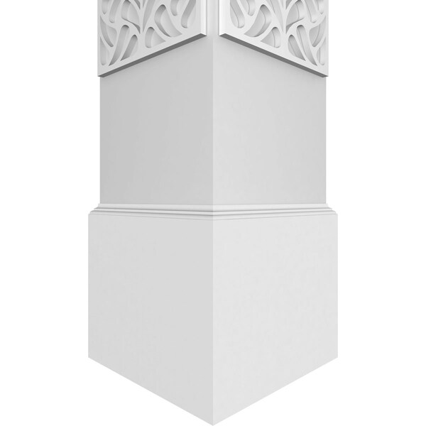 Ekena Millwork Craftsman Classic Square Non-Tapered Paisley Fretwork Column w/ Standard Capital & Standard Base - CC1010ENPSLCSCS