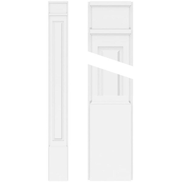 Ekena Millwork Raised Panel PVC Pilaster w/Decorative Capital & Base, 10W x 108H x 2P, PR - PILP10X108RP02-2