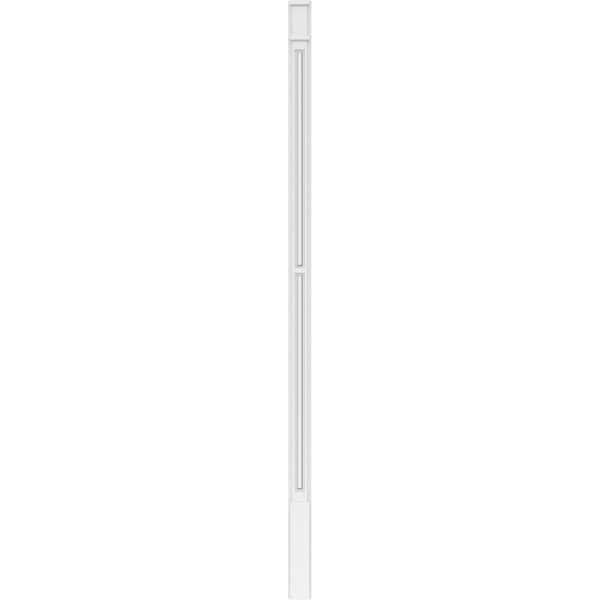 Ekena Millwork Two Equal Raised Panel PVC Pilaster w/Decorative Capital & Base, 4"W x 102"H x 2"P - PILP04X102DRP02-2